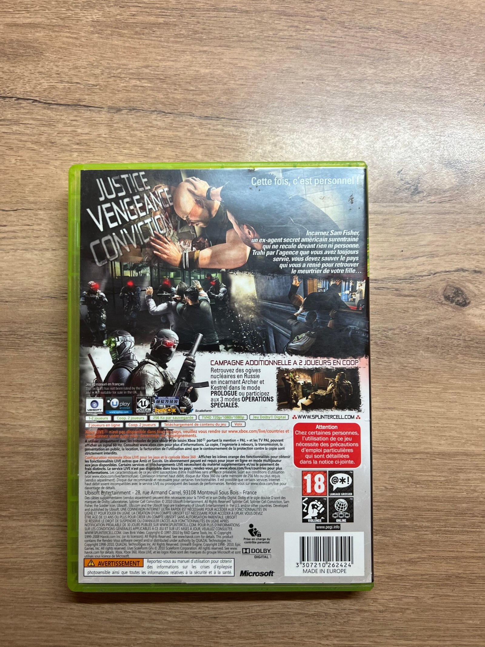 Splinter Cell conviction - Xbox 360 - Bon état - Complet - pal – Image 8