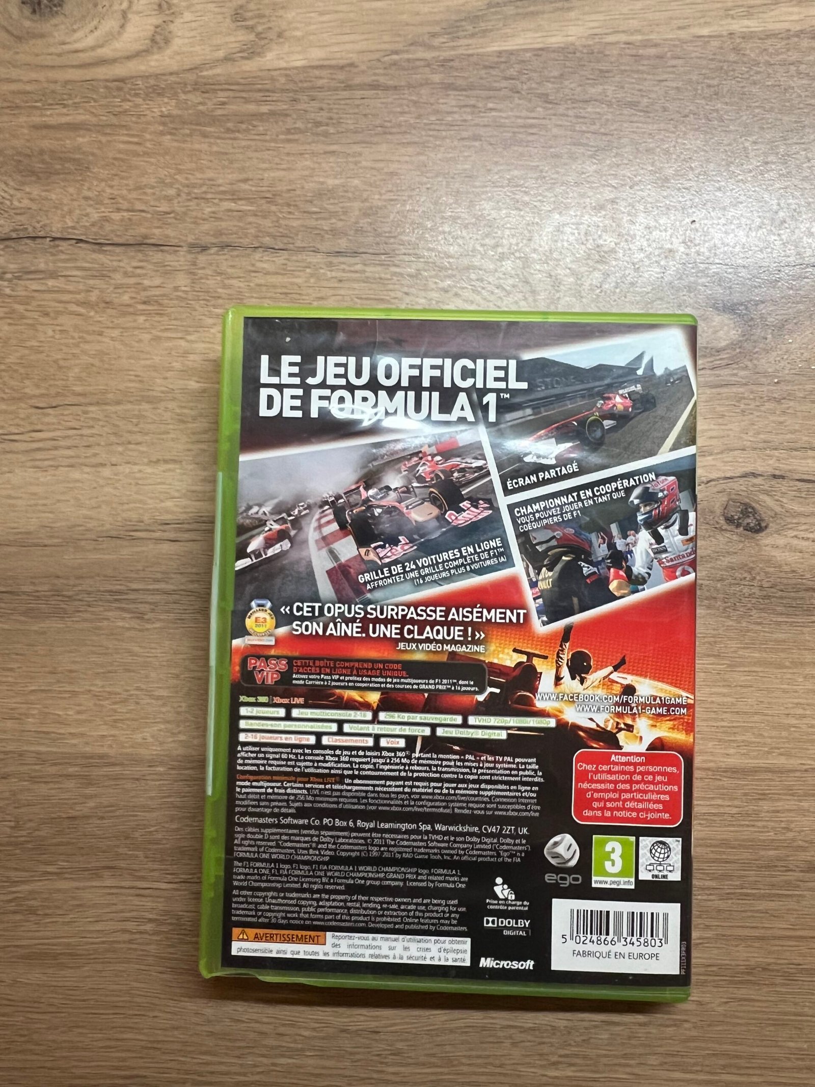 F1 2011 - xbox 360 - Bon état - Complet - Pal – Image 8