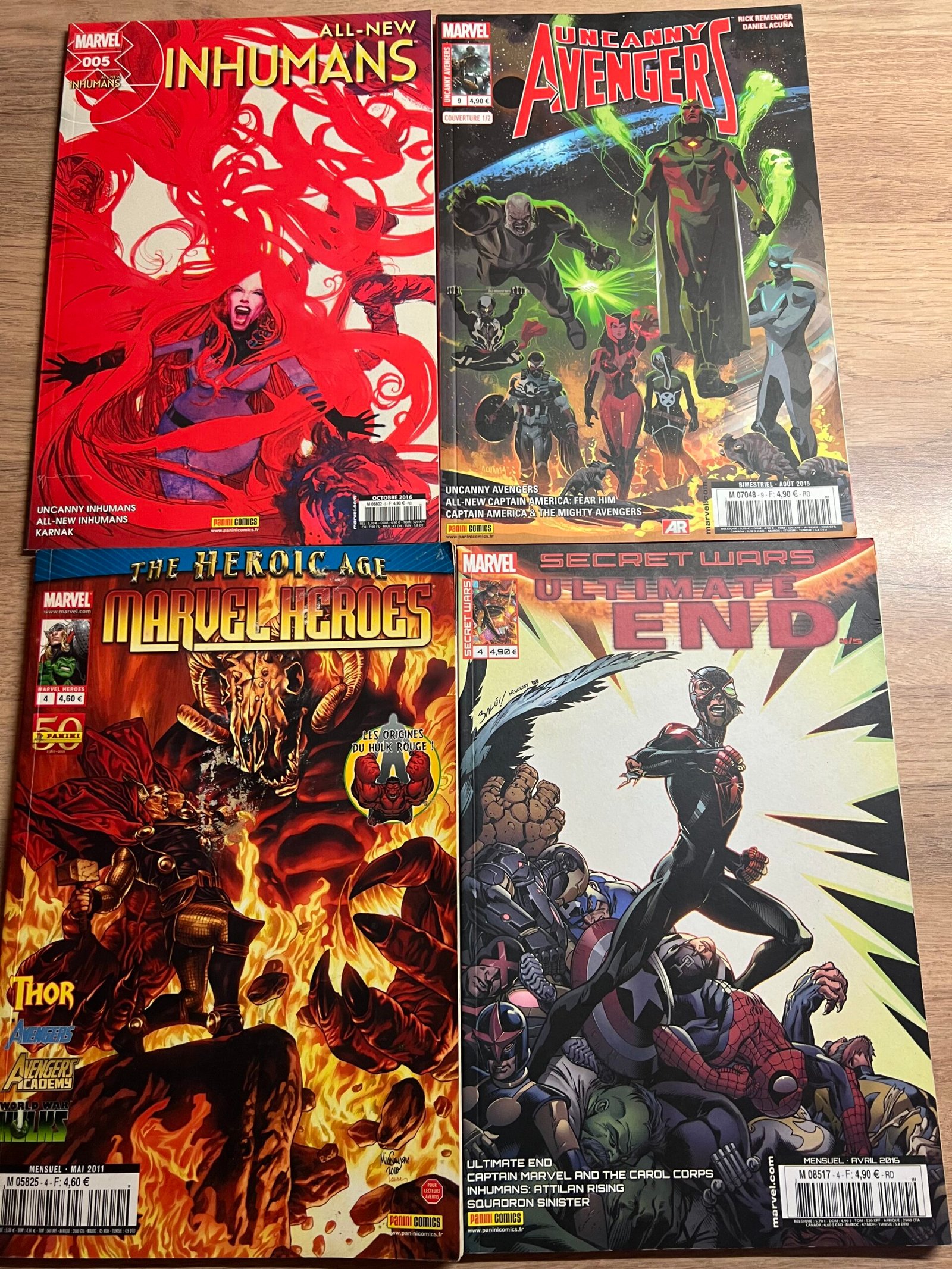 Lot Marvel Avengers / Secret Wars / Inhumans – 4 Comics Panini VF